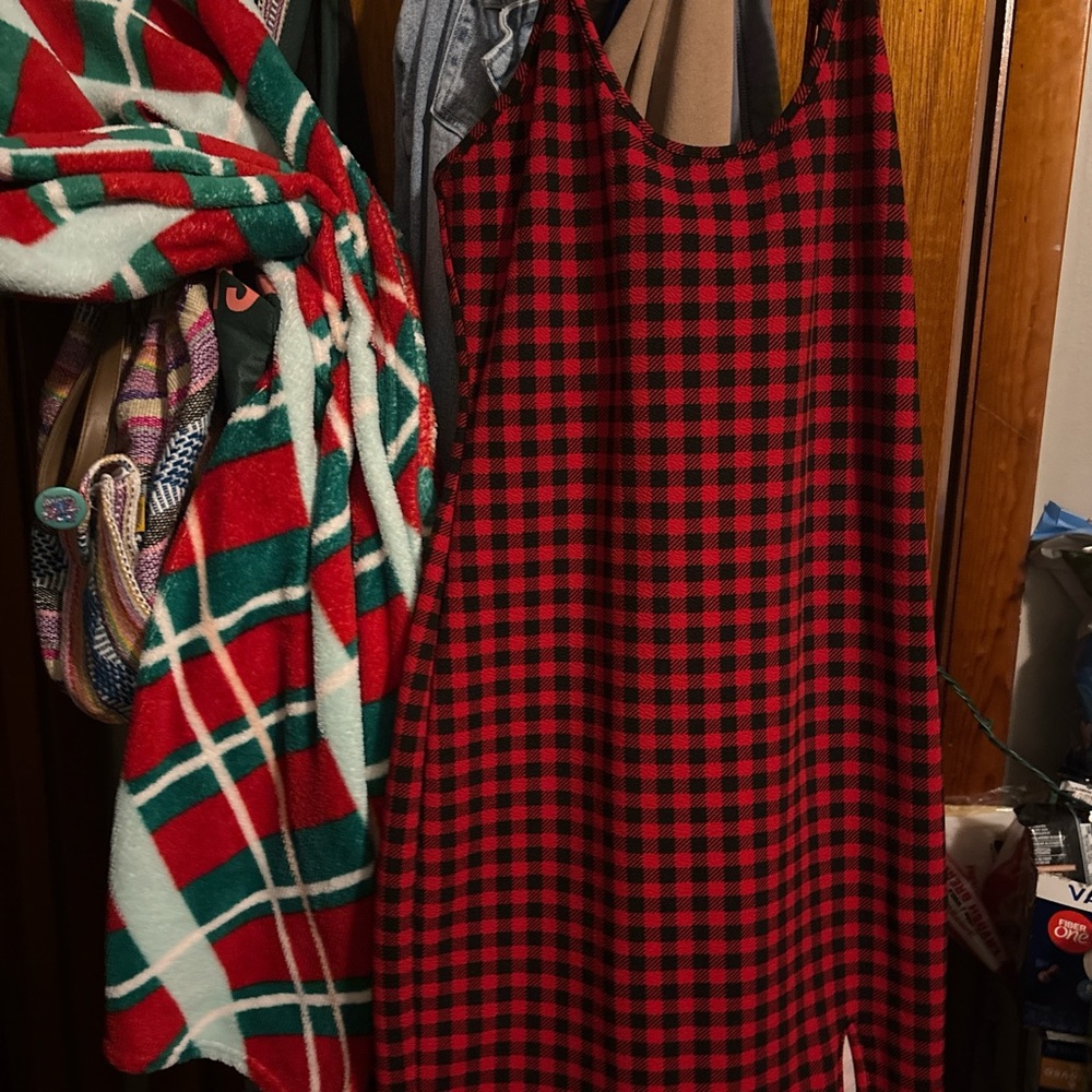 Red and Black Checkered Dress